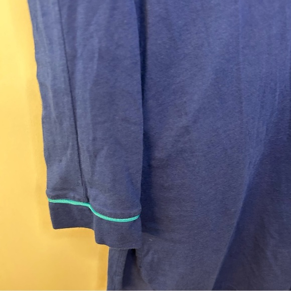 Cosabella Navy Blue and Aqua Scoop Neck Long Sleeve Night Shirt, Size Medium - Picture 3 of 8